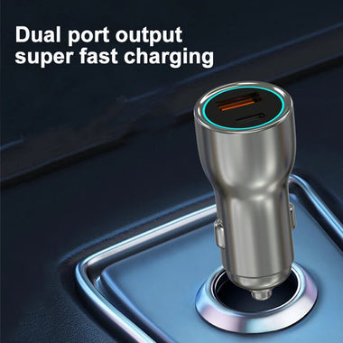60W Fast Charging Car Charger PD & QC Dual Port Fast Type C Charging Power Delivery Adapter for iPhone 14 13 12 11Pro Max