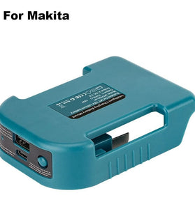 18V Battery Power Adapter with USB Type-C Compatible with Makita DEWALT Chargers for Mobile Devices and Travel Use