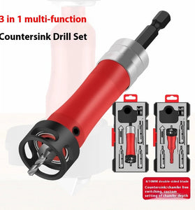 Countersink Drill Bit 3-in-1 Aluminum Alloy Body High Speed Steel Blades Adjustable 90 Degree Precision Universal Hex Shank for Wood Aluminum Craftsmanship Tools