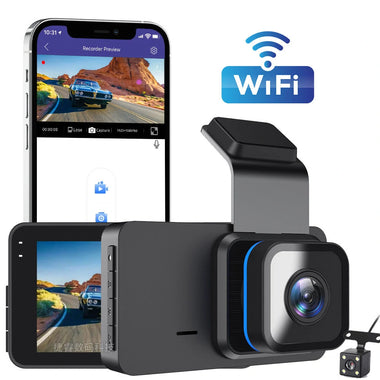 3 inch Front & Rear Dual-Lens Driving Recorder 1080P High Definition Built In WIFI 120 Car Dash Cam