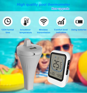 MK8007A Wireless Digital Pool Thermometer Floating Sensor LCD Display Indoor Outdoor Water Temperature Monitor Aquarium Bath Tub Spa
