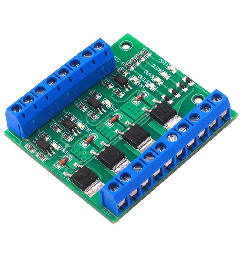 4-Channel MOS FET PLC Amplifier Board Driver Module PWM 3-20V to 3.7-27V DC 10A Optocoupler Isolation Module Accessories