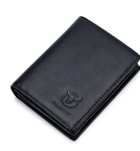 BULLCAPTAIN Men's Genuine Leather Wallet Multi Card Bag Large Capacity Bifold Wallet Credit Card Holder Multi Card Slots Coin Purse Money Clip Wallet for Men