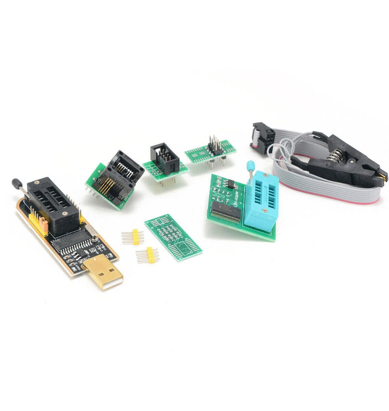 CH341A 24 25 Series EEPROM Flash BIOS USB Programmer 2-3 Megabits/Min Erase Speed Includes 1.8V Adapter and SOIC8 Test Clip