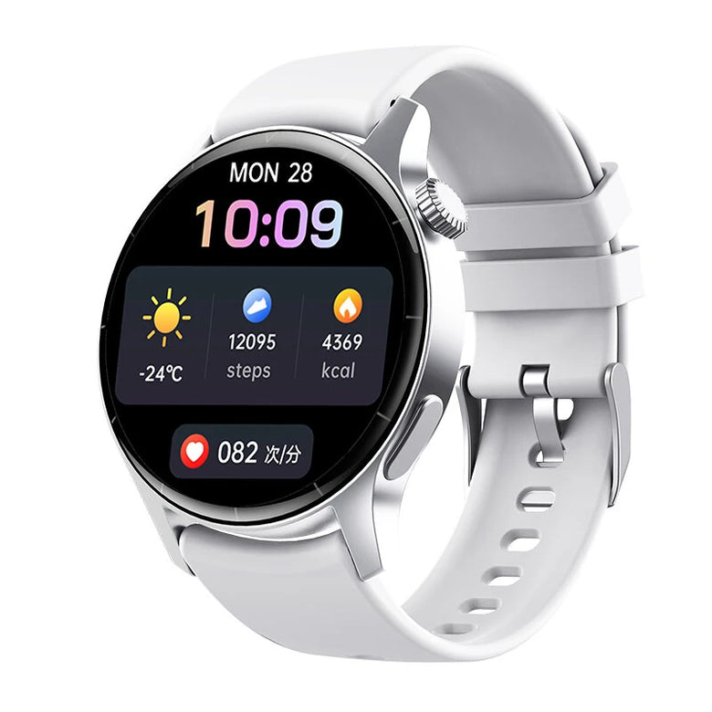 F207R 1.35-inch HD Screen 3D Large Arc Glass AI Intelligent Voice bluetooth Call Heart Rate Blood Pressure SpO2 Monitor Sleep Monitoring Non-invasive Blood Glucose Measurement Metto Multi-sport Modes IP67 Waterproof Smart Watch