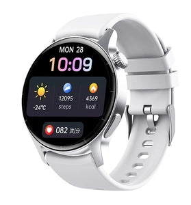 F207R 1.35-inch HD Screen 3D Large Arc Glass AI Intelligent Voice bluetooth Call Heart Rate Blood Pressure SpO2 Monitor Sleep Monitoring Non-invasive Blood Glucose Measurement Metto Multi-sport Modes IP67 Waterproof Smart Watch