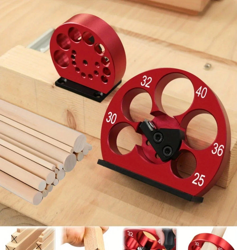 Adjustable Drill Milling Dowel Round Rod Tool with Carbide Blade 25-40mm Holes Electric Drill Milling Dowel Maker Jig