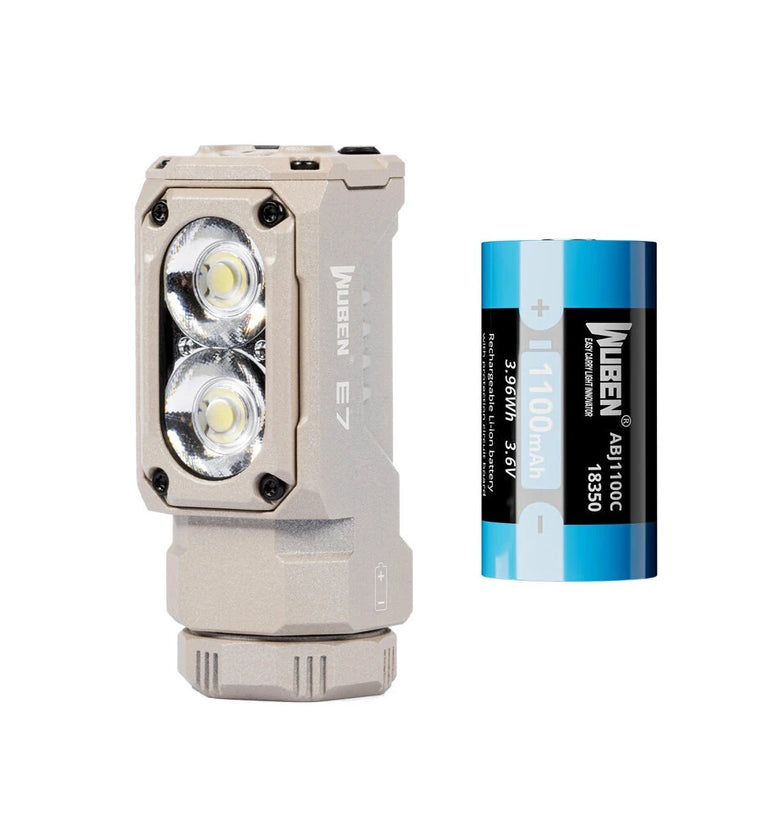 WUBEN E7 2in1 1800 Lumens LED Headlamp Rechargeable Flashlight 18350 18650 Battery Compact EDC Min Torch  Magnetic Tail Work Lamp Waterproof Headlight For Outdoor Camping Running Hiking Fishing