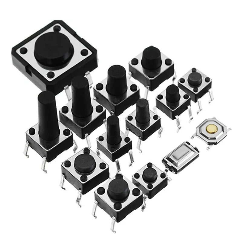 Total 600pcs Tactile Tact Mini Push Button Switch Packet Micro Switch Bags 12 Types Each 50pcs