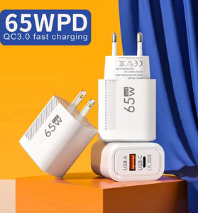 [GaN Tech] APD-180 2-Port USB PD Charger USB-A+USB-C PD QC3.0 Fast Charging Wall Charger Adapter EU Plug US Plug for iPhone 16 15 14 13 Pro for Samsung Galaxy Z Flip6 for Xiaomi Civi 4 Pro for Huawei Nova Flip