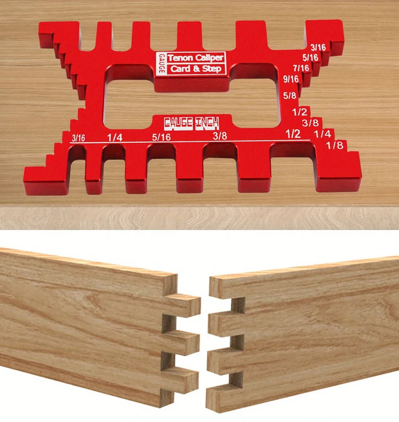 Aluminum Dovetail Jig Precision Tenon Gaps Gauge Woodworking Tenon Caliper Table Saw Depth Gauge Height Measuring Metric & Inch