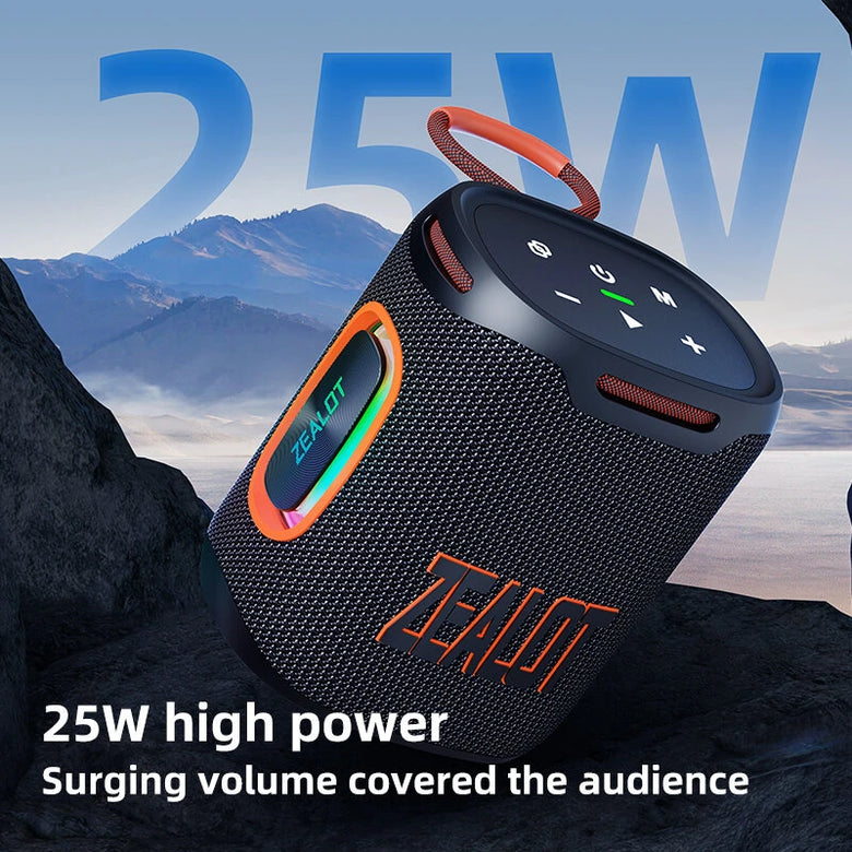 ZEALOT S122 25W Portable Speaker Wireless bluetooth Speaker 76mm Large Driver HiFi Sound 6000mAh Battery Support TWS Outdoors Portable Speaker