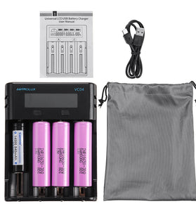 Astrolux VC04 Micro Type-C 2A Quick Charge Li-ion Ni-MH Battery Charger Current Optional USB Charger For 18650 26650 21700 AA AAA Battery