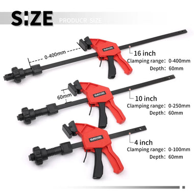 Woodworking MFT Dog Clamp 4"/10"/16" Vertical Bench Clamp for 20mm Dog Hole 60kg Heavy Duty Clamping Force Tool-Free Locking System