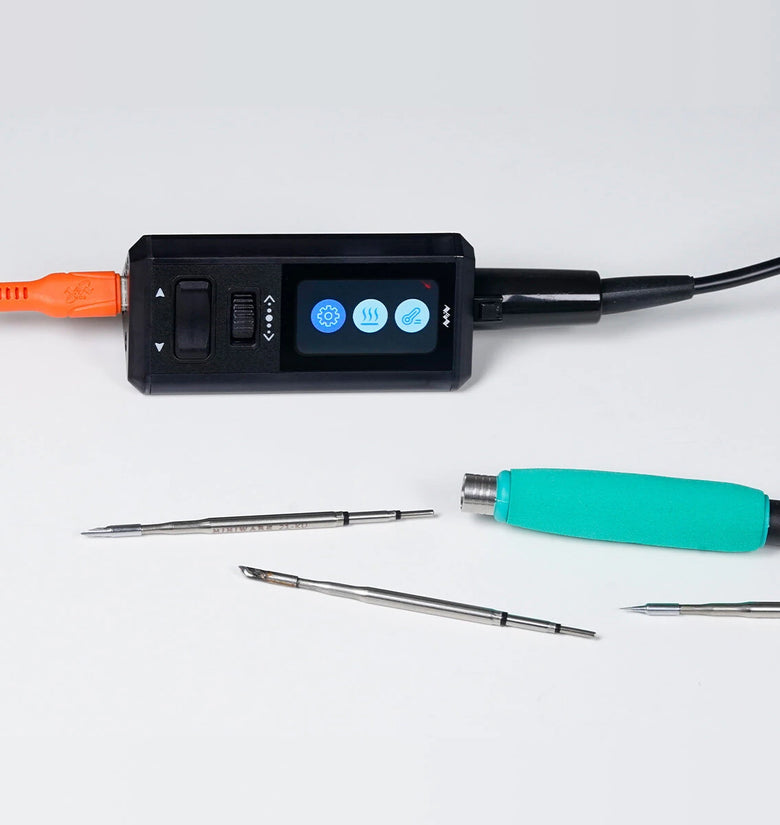 TS1M Multi Function Mini Soldering Station 200W Max Power 100 450C Adjustable Temperature USB Type C DC Interface Portable Compact Design PID Temperature Control Professional Electronics Tool