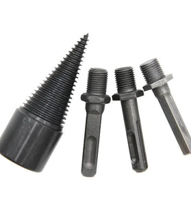 4PCS 32mm Black With Replaceable Handle Firewood Drill Bit Hand Electric Drill Electric Hammer Machine With Round Handle Square Handle Electric Tools For Broken Wood