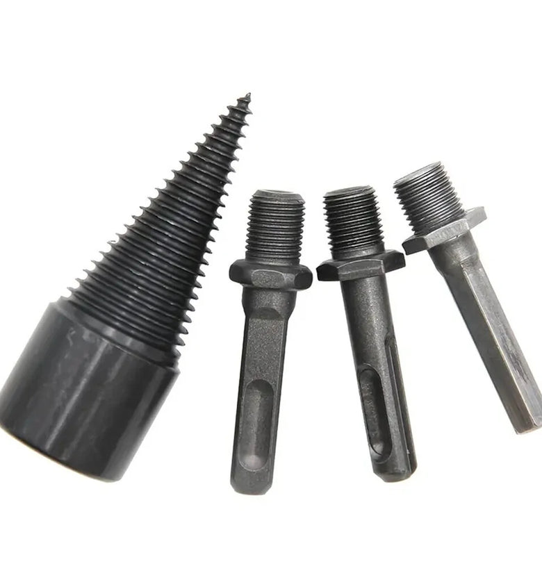 4PCS 32mm Black With Replaceable Handle Firewood Drill Bit Hand Electric Drill Electric Hammer Machine With Round Handle Square Handle Electric Tools For Broken Wood