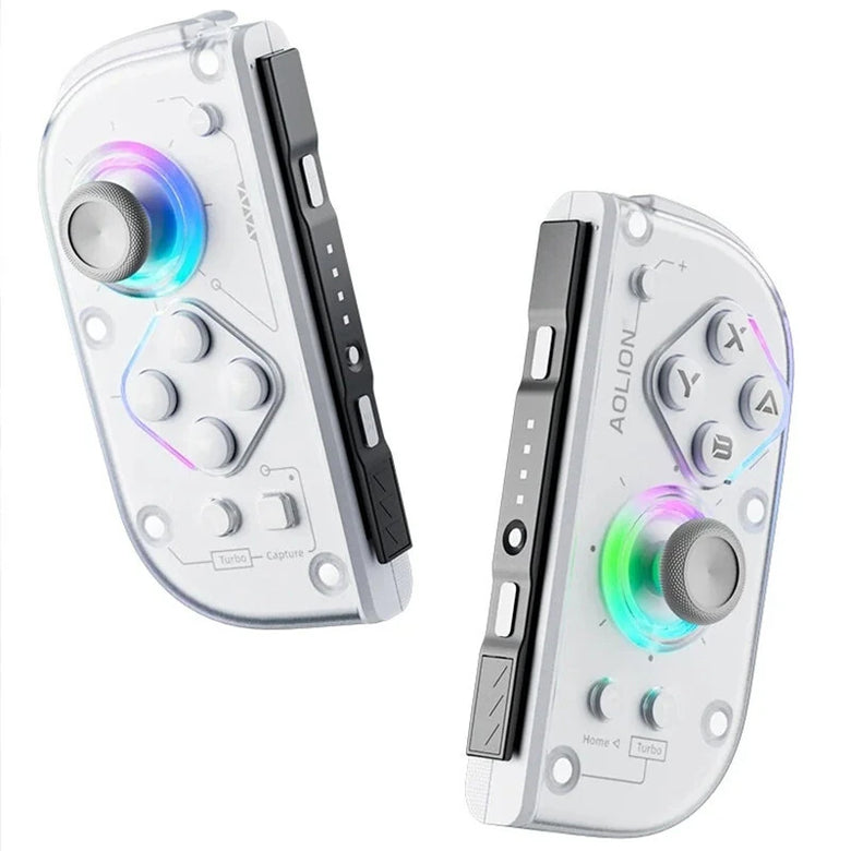 Aolion J20 for Switch 2 RGB Wireless Knight Left and Right Controller Hall Joystick bluetooth Gamepad Six-axis Gyro PC Game Accessories with Charging Case