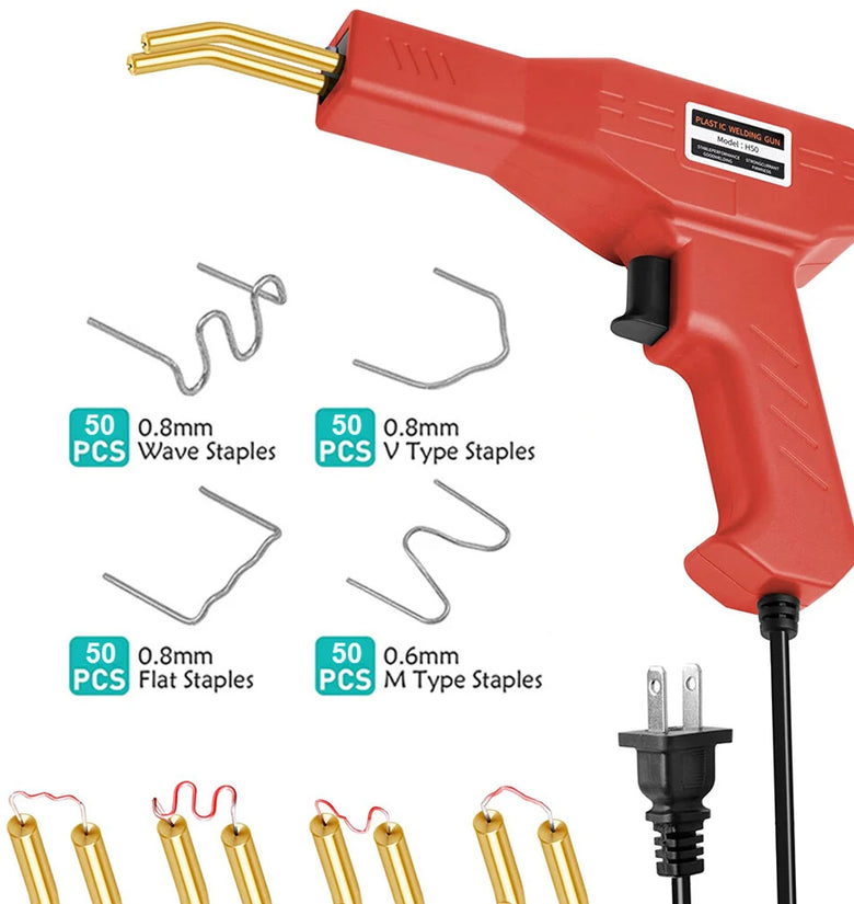 HOT Stapler Plastic Welder Heat Gu Plastic Welding Machine Box Bumper Soldering Iron Staples Bumper Repair Car Tools Kit