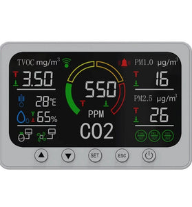 Tuya WIFI Smart CO2 Meter TVOC PM2.5 PM1.0 Temperature and Humidity Infrared Sensor Air Quality Monitor