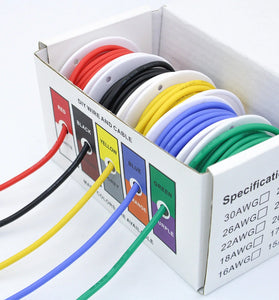 30AWG Flexible Silicone Wire and Cable 5 Colors in a Box Mixed Wire Tinned DIY High Quality Pure Copper Line