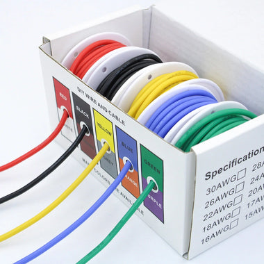 30AWG Flexible Silicone Wire and Cable 5 Colors in a Box Mixed Wire Tinned DIY High Quality Pure Copper Line