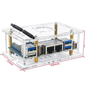 Orange Pi RV2 Acrylic Case Transparent Shell Cooling Fan Optional Copper Heatsinks Protective Box for Single Board Computer