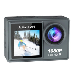 AUSEK Sports Camera 1080P Anti-Shake Pre-Recording HD Dual Screen Wifi Outdoor Shooting Cycling Waterproof Sports Camera