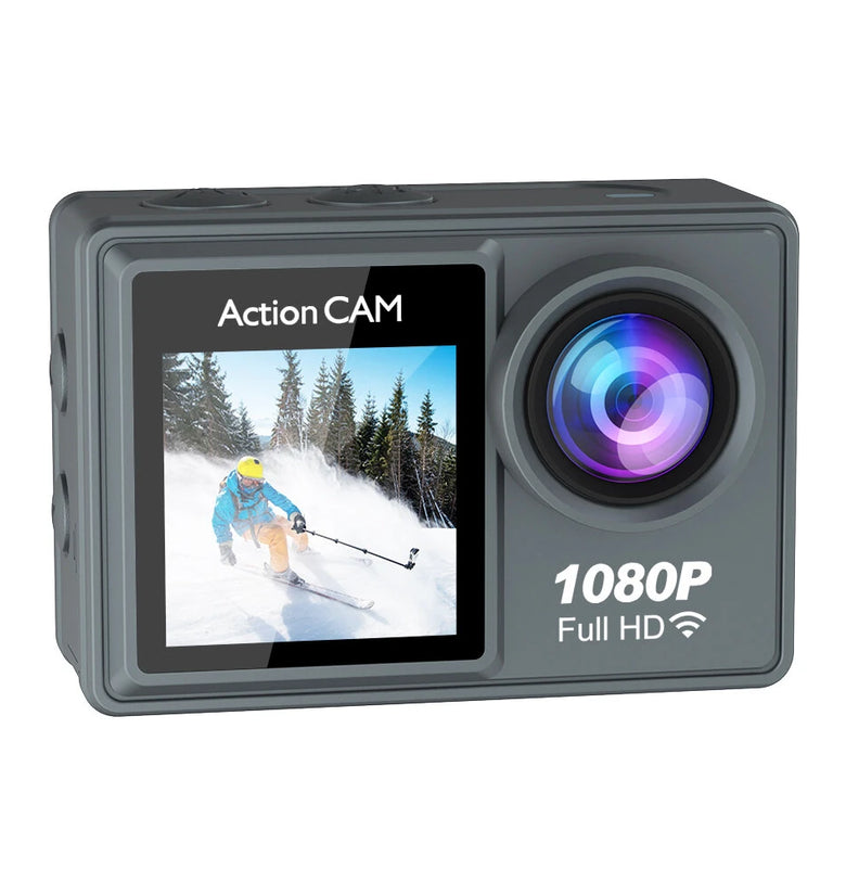 AUSEK Sports Camera 1080P Anti-Shake Pre-Recording HD Dual Screen Wifi Outdoor Shooting Cycling Waterproof Sports Camera