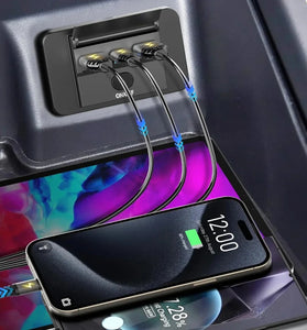 3 Port Car Charger Socket Multiple Device Charging 12V RV USB Outlet 72W Dual USB C 36W and Dual QC 3.0 18W Port for Car Bus RV Truck