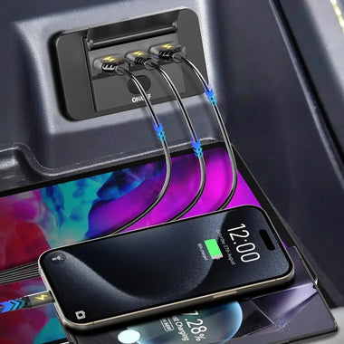 3 Port Car Charger Socket Multiple Device Charging 12V RV USB Outlet 72W Dual USB C 36W and Dual QC 3.0 18W Port for Car Bus RV Truck