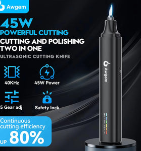Awgem KH1 Ultrasonic Cutting Knife 45W Power 5 Adjustable Gears High Frequency 40kHz Compact Design Precision Cutting Tool