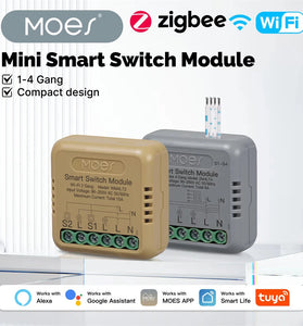 MOES Tuya WiFi/Zigbee3.0 Mini DIY Smart Switch Module 3/4Gang Timer Home Automation Voice Control with Alexa Google Assistant Smart Life APP
