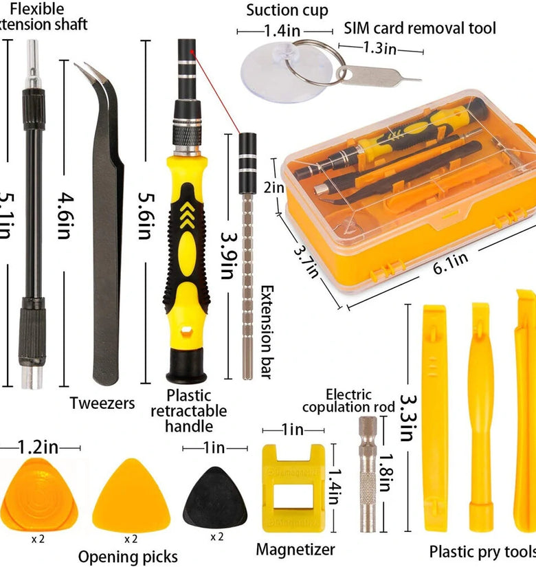 115 in 1 Professional Screwdriver Set Precision Screwdriver Set Multi-function Magnetic Repair Computer Tool Kit Compatible with Cell Phone