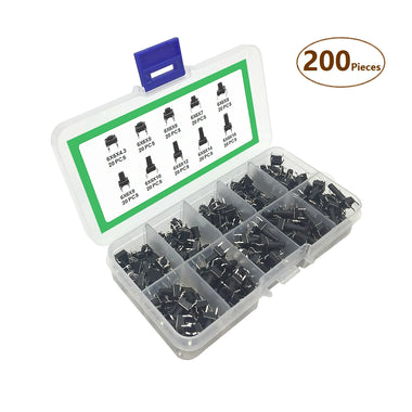 100/200 PCS Tact Switch Kit Package 6x6x4.3 6x6x5 6x6x6 6x6x7 6x6x8 6x6x9 6x6x10 6x6x11 6x6x12 6x6x13 Key Switch Box