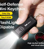 BIKIGHT Mini Keychain Alarm Flashlight 100dB Buzzer Hook Loop Mount Multi Mode LED Light for Emergency Safety Outdoor