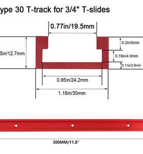 2pcs 30 Type Woodworking T-slot Track Woodworking Slide Track Limit Guide Rail Pusher Universal Slide Workbench DIY Modification