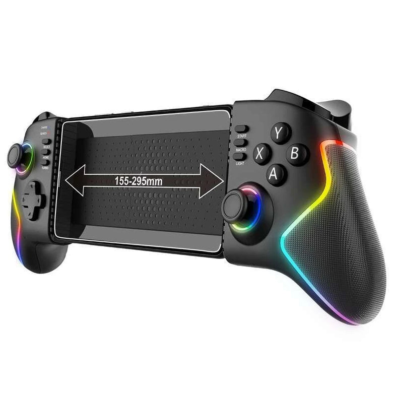 IPEGA PG-9122 Wireless Stretching Gamepad with Hall Effect Joystick and Trigger Six Axis Motion Sensing RGB Lighting Wireless Gamepad Support Turbo Vibration for Phone/Tablet/Switch