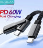 KUULAA KL-X72 PD60W USB-C to USB-C/iP Cable Fast Charging Data Transmission Copper Core Line 1M/2M Long for iPhone 15 14 13 for Huawei Pura 70 for Xiaomi Civi4 Pro for Samsung Galaxy S24