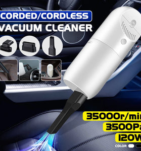 120W Portable Handheld Car Vacuum Cleaner 35000rpm 3500Pa Powerful Suction Lightweight Cleaning for Car Home Office