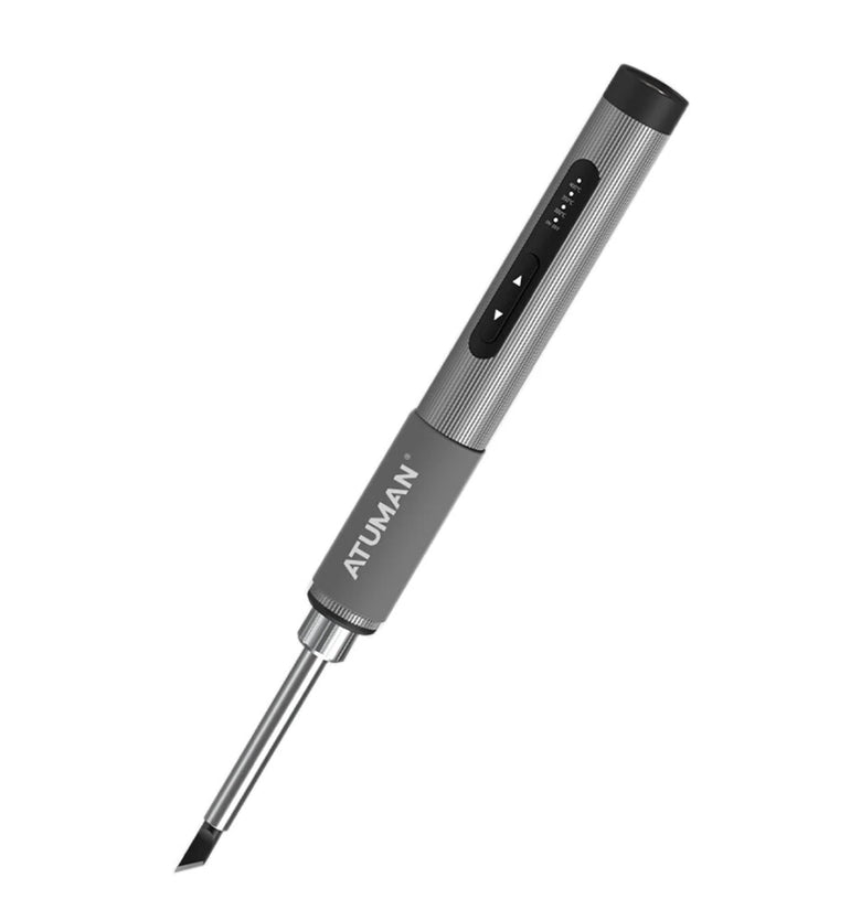 AtuMan EI2 Portable Soldering Iron 72W 9-24V DC 5525 Fast Heating LED Indicator Temperature Control 300-400C Lightweight 40g