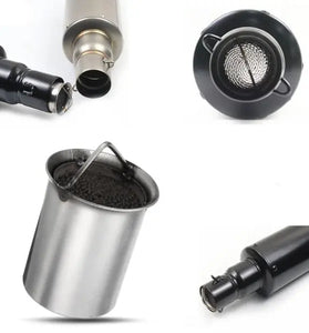 Universal 51mm Motorcycle Exhaust Pipe Can Silencer Muffler Baffle Removable