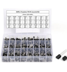 840PCS TO-92 Diode Transistor Set 24 Values 35pcs/value NPN PNP Lead Transistors Assorted Kit