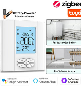 Tuya Zigbee3.0 Smart Thermostat for Water Gas Boiler Valve Smart WiFi Wireless Temperature Controller Voice with Alexa Google Home