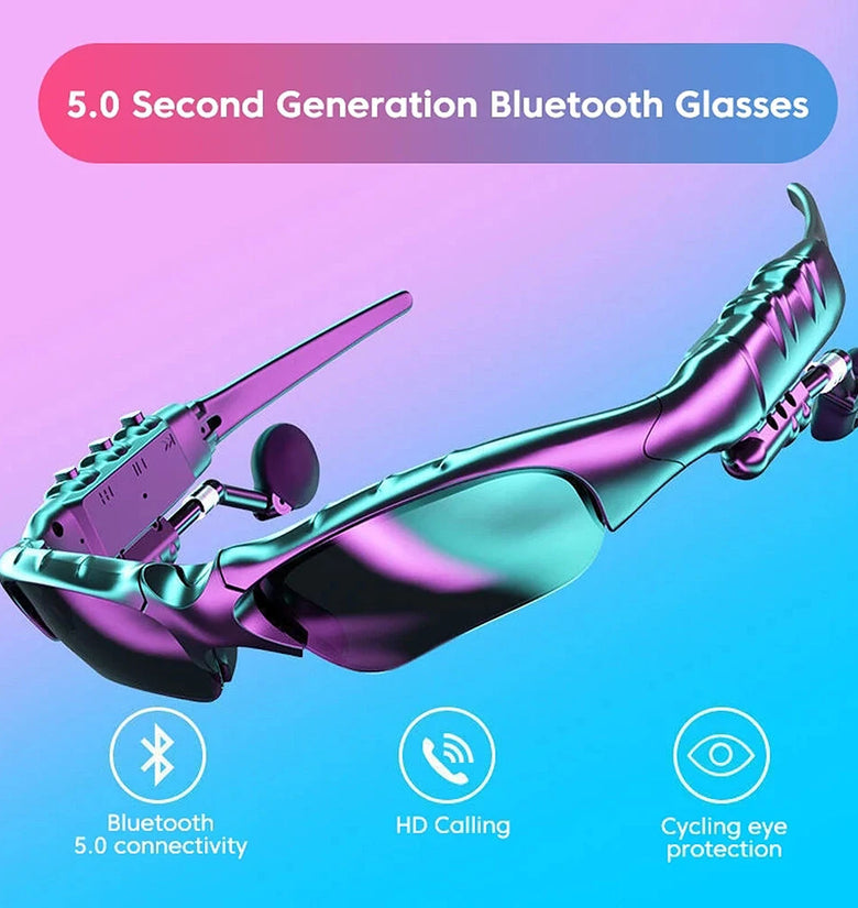 bluetooth V5.0 Earphone HiFi Bass 8h Battery Waterproof Anti-UV Rays Smart Touch Adjustable Sunglasses Sports Headphone