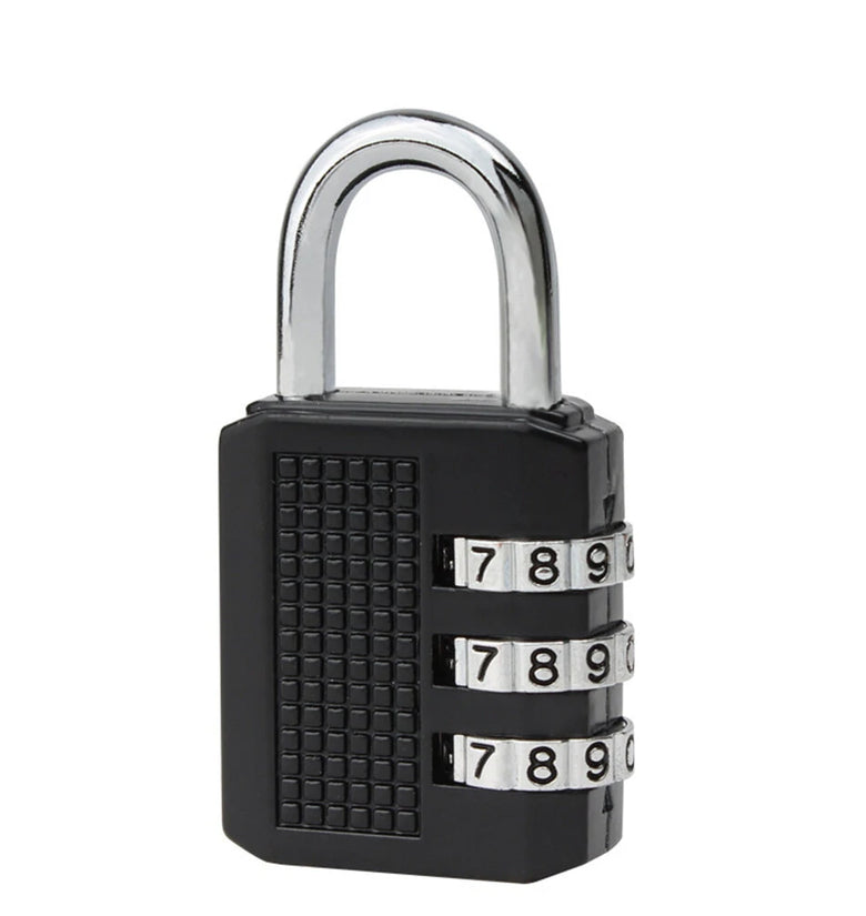 Zinc Alloy Miniature Combination Lock 532510mm Black Secure Luggage Pouch Storage High-Quality Durability