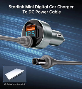 FSJ-088 163W 3-in-1 Car Charger Adapter for Starlink Mini 100W DC Power Port 45W PD USB-C & 18W Fast Charging Lighter Splitter