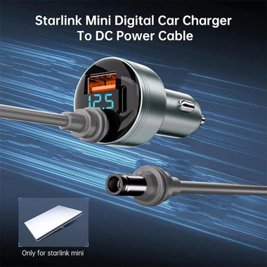 FSJ-088 163W 3-in-1 Car Charger Adapter for Starlink Mini 100W DC Power Port 45W PD USB-C & 18W Fast Charging Lighter Splitter