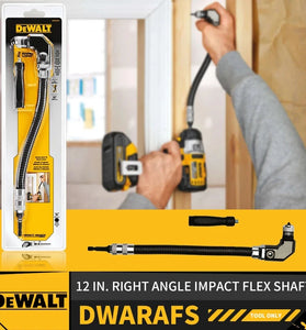 DWARAFS-Z for DEWALT 12in Right Angle Impact Flex Shaft 300MM Flexible Shaft True 90 Degree Head Fast Loading Head Magnet Support Hex Shank Extended Torque Control