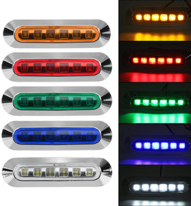 2PCS 6LED Side Marker Lights Lamp 12V 24V for Truck Trailer Caravan Lorry Van